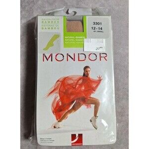 Childrens 12-14 Mondor Bamboo Rayon Cotton Ice Skating Tights Caramel 3301 *Read